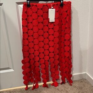Commense Bold Red Circle Design Fabric